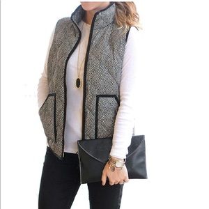 Women's Quilted Herringbone Puffer Vest Zipper S